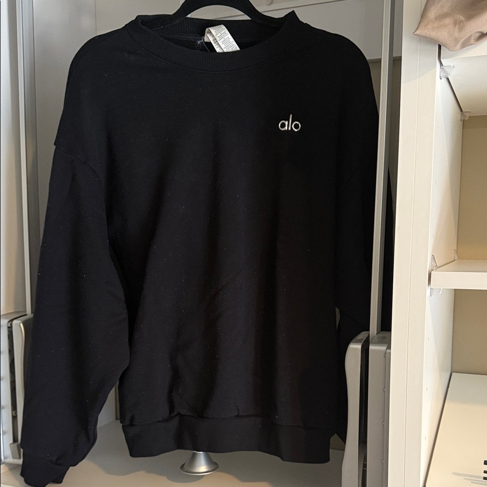 ALO Yoga Accolade Black Crewneck Sweatshirt